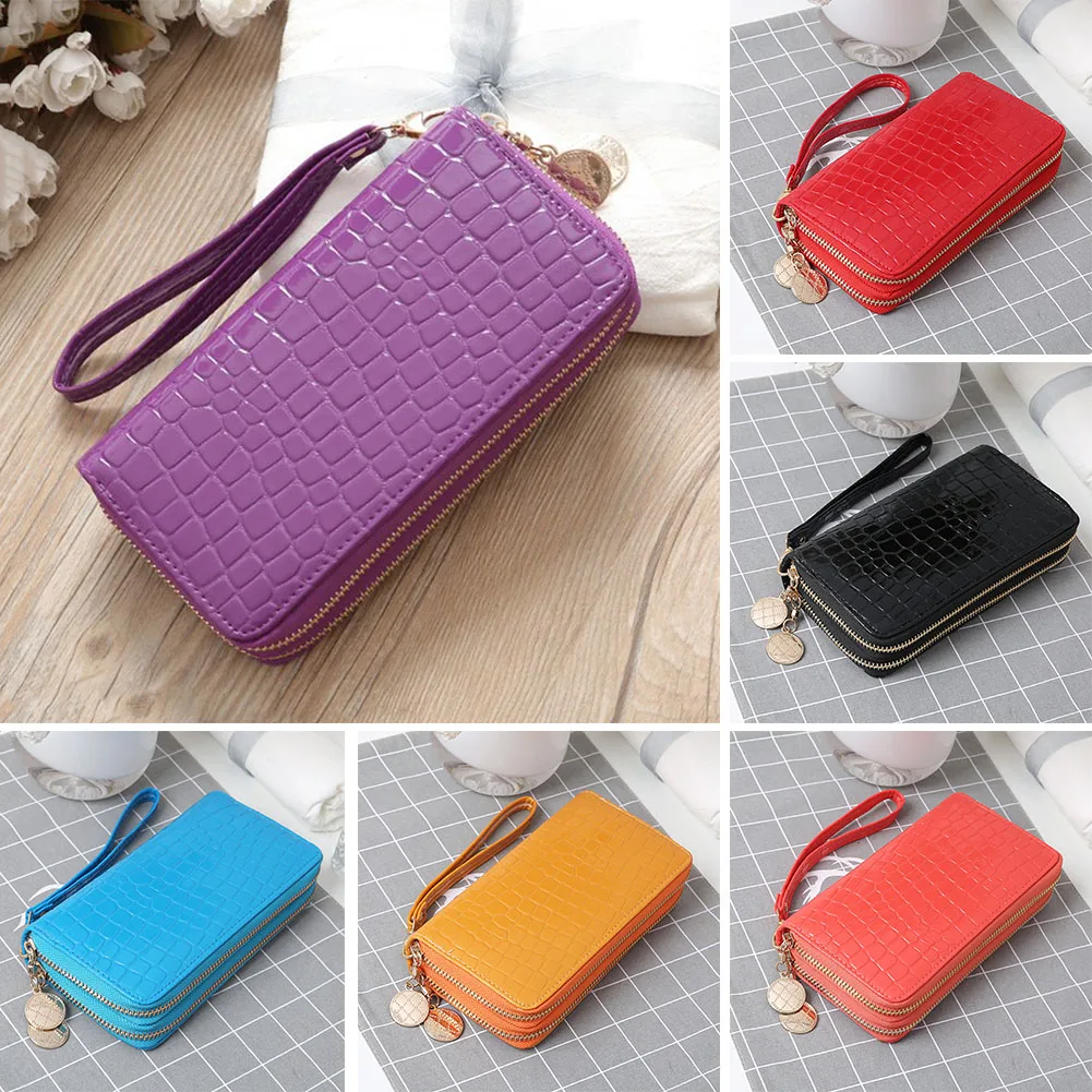 Однотонный портативный подарок большой емкости модный двухслойный молния