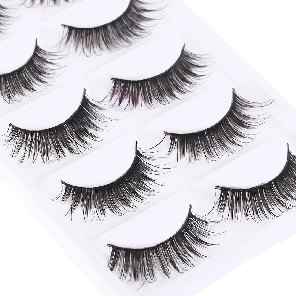 5 пар натуральных очень длинных черных густых накладных ресниц для макияжа