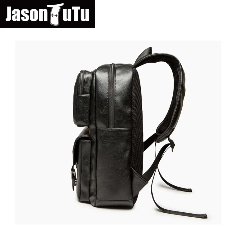 Джейсон пачка Для мужчин рюкзак черный кожаный вещевой мешок для путешествий s