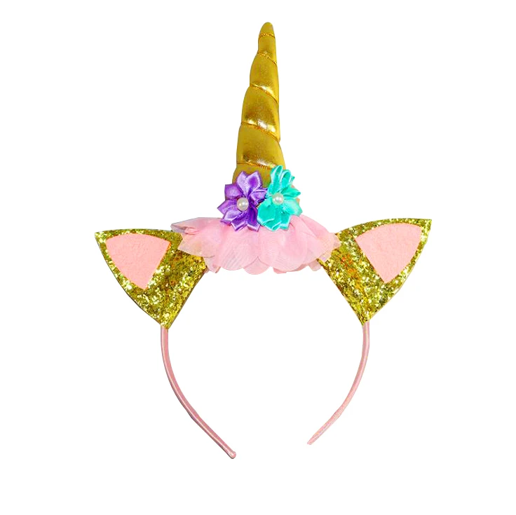 Headband1 X 1pcs 10 шт./лот, одноразовые чашки/тарелки в виде цветов единорога, вечерние принадлежности в виде единорога, декор для дня рождения, одноразовая посуда для детского душа - Цвет: Headband1 X 1pcs
