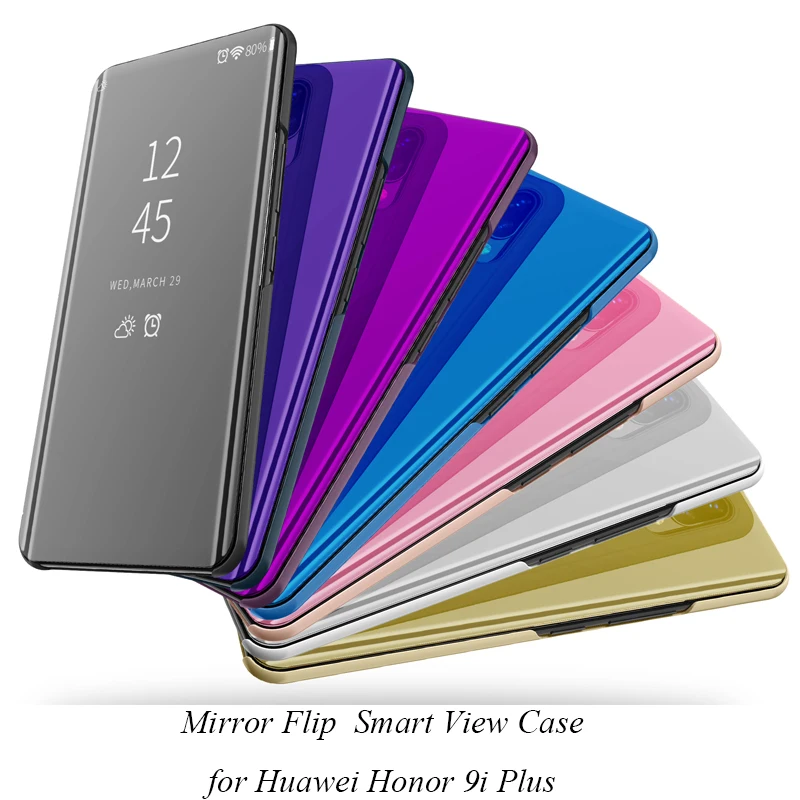 

Smart Flip Stand Mirror Case For Huawei Honor 9i Plus 9I+ Case Clear View PU Leather Cover For Huawei Honor 9i Plus Case Cover