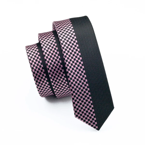 2017 Модный Тонкий Галстук коричневый и розовый геометрический облегающий узкий
