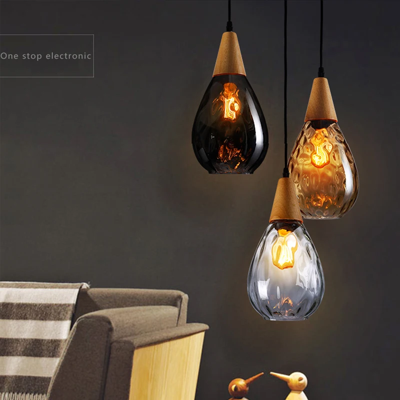 

Art deco lustre led pendant lights lamp glass e27 bulb for dining room contemporary colorful led pendant lamp modern comedor bar