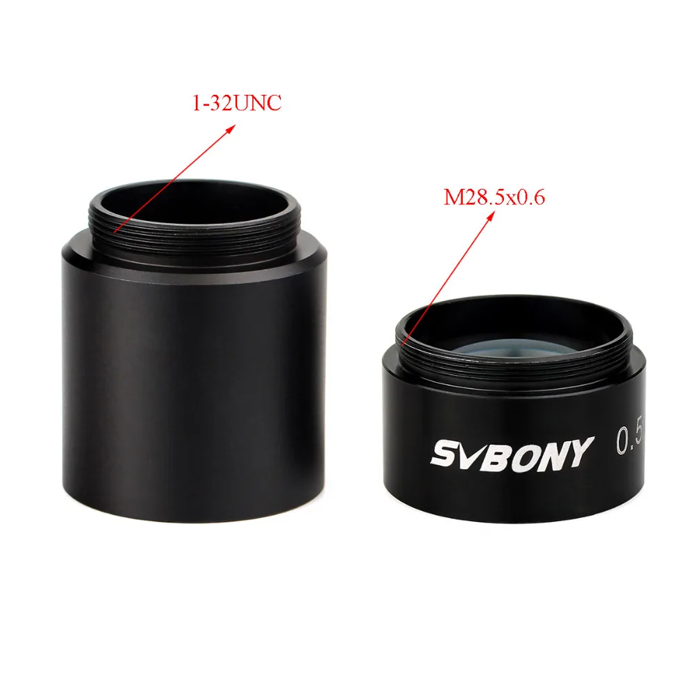 SvBony  Reductor focal 0.5X a cámara de video + telescopio 1.25 