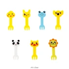 Детская безопасная ферма, набор вилок для фруктов с мультяшными животными, пластиковые милые предметы питания