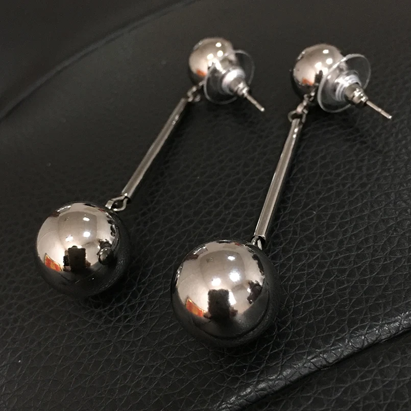 UKEN модные круглые Биб бусины гладкие лицо мяч серьги себе Макси Bijoux Шарм вечерние индийские Bijoux серьга Boho для женщин