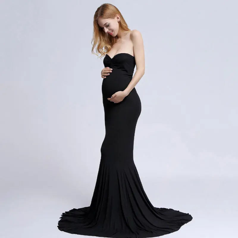 AZ1999 black Зимние платья для вечеринок, одноцветные облегающие платья для беременных женщин, длинное платье для беременных, вечернее платье для выпускного вечера - Цвет: AZ1999 black