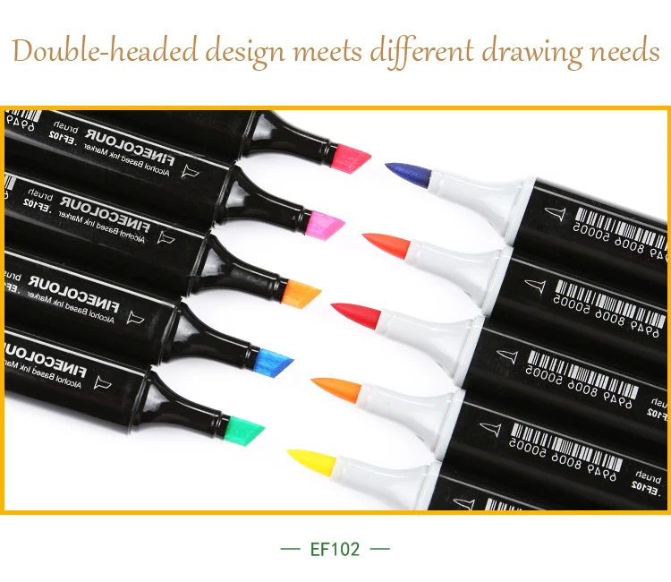 Finecolour 1 шт. EF102 эластичные двухсторонние дизайнерские профессиональные маркеры