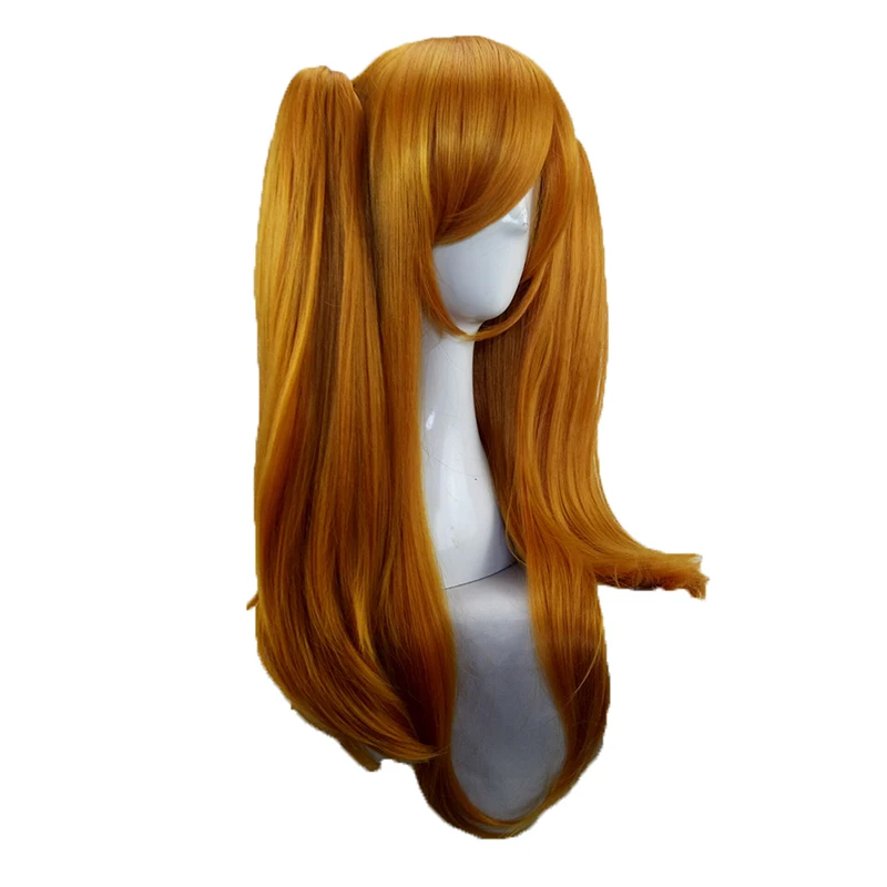 HAIRJOY синтетические волосы женские 70 см длинные прямые плетеные оранжевые светлые вечерние парики+ 2 зажима конский хвост косплей парик