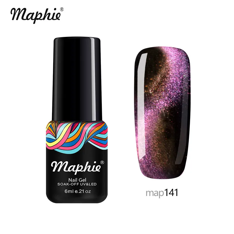 141 Maphie 3 шт./лот Магнитный УФ-гель для ногтей набор 3D Хамелеон кошачьи глаза светодиодный Гель-лак для ногтей наборы впитываемый черный гель с магнитной палкой - Цвет: 141