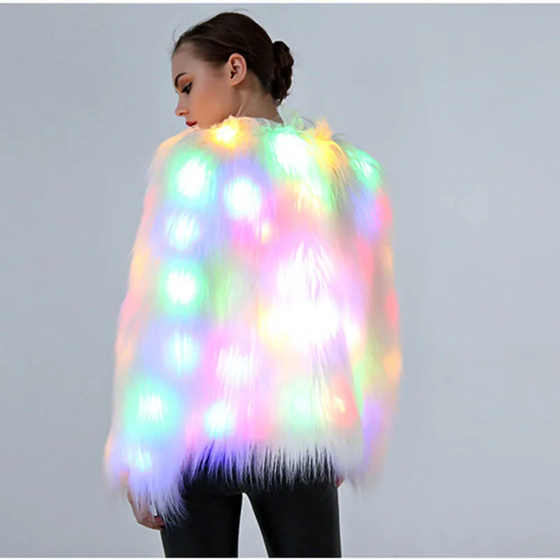 Высокая имитация меха пальто Сценические костюмы женский костюм Рождественская