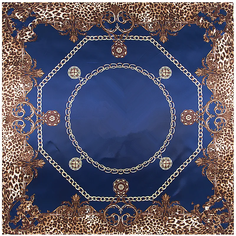 Женский шарф цепочка из искусственного шелка с леопардовым принтом 90x90 см|fashion