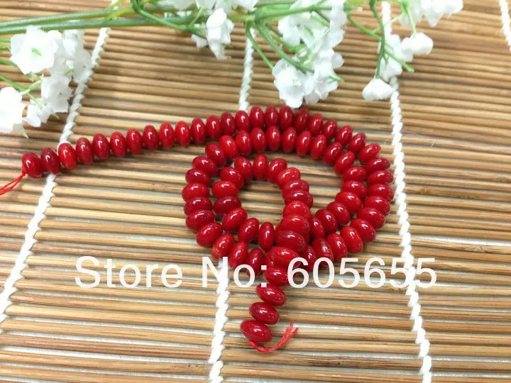 

4x6mm Red Coral Barrel Beads 10 strands per lot Free Shipping