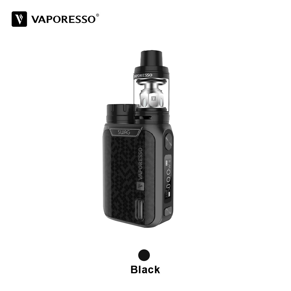 Vaporesso Swag набор электронных сигарет No 18650 с 80 Вт TC коробка мод Vape 3,5 мл NRG бак GT испаритель - Цвет: Черный