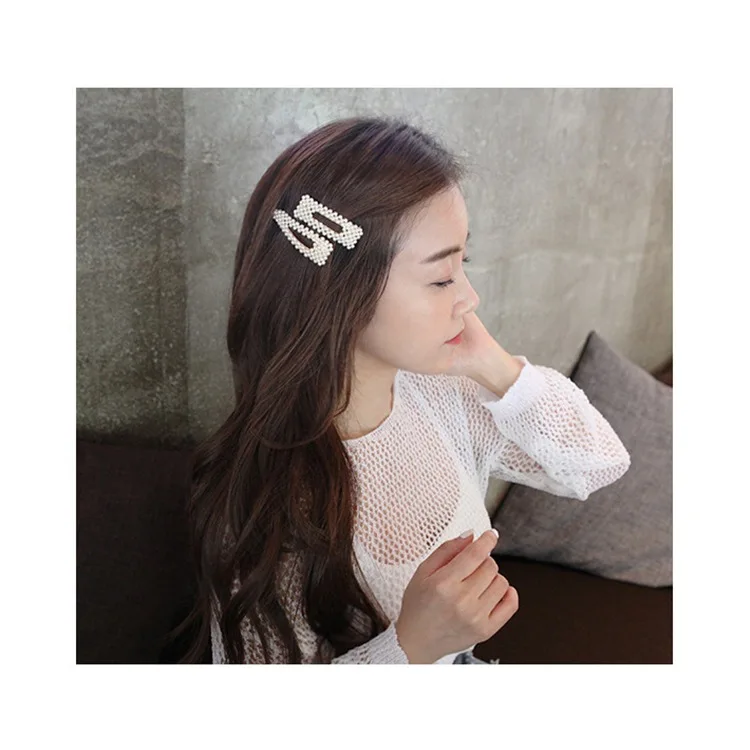 

Variety New fashion Woman Elegant Geometric Pearl Hairpins Hair Clips Alloy Barrettes Girls Hair Accessories Hair Grips Headwear
