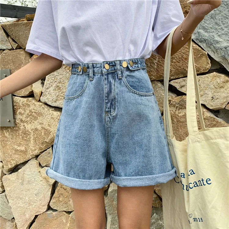 Shorts Women Single Button Trendy Elegant All-match High-quality Korean Style Leisure Daily Womens Female Lovely Simple New