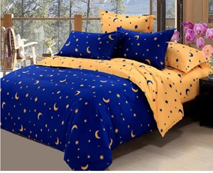 Двухместные/queen King size Желтый/Синий Постельное белье со звездами комплекты 3/постельного белья из 4 предметов(пододеяльник+ простыня+ наволочка льняное постельное белье набор - Цвет: 040