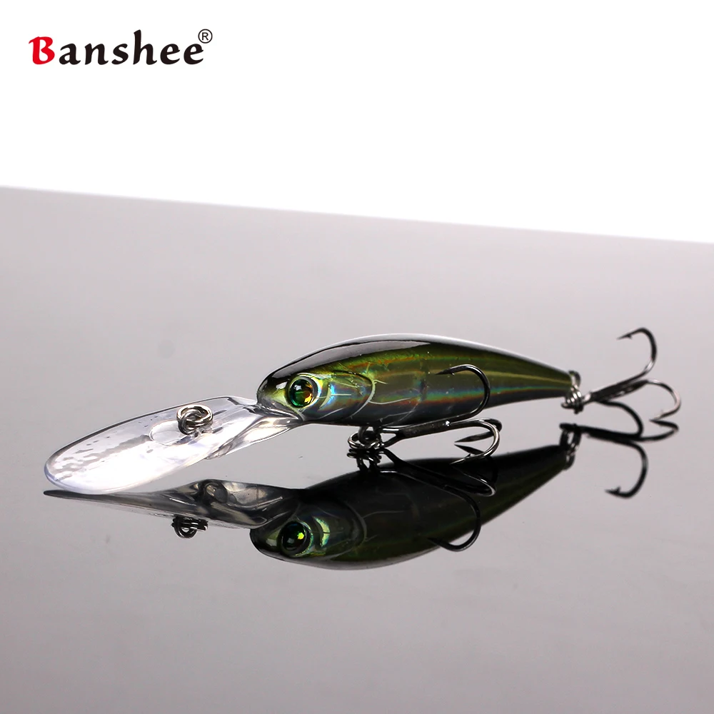 Banshee 65mm 5.8g Jerkbait Lure Deep Diving Wobblers For Pike Perch Black Minnow Crankbaits Fishing Lures Hard Bait For Floating