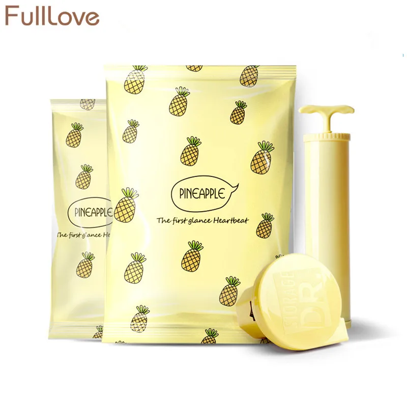 FullLove 100*80 см 8 шт./компл. вакуумная сумка 2018 Новый Желтый Ананас на молнии