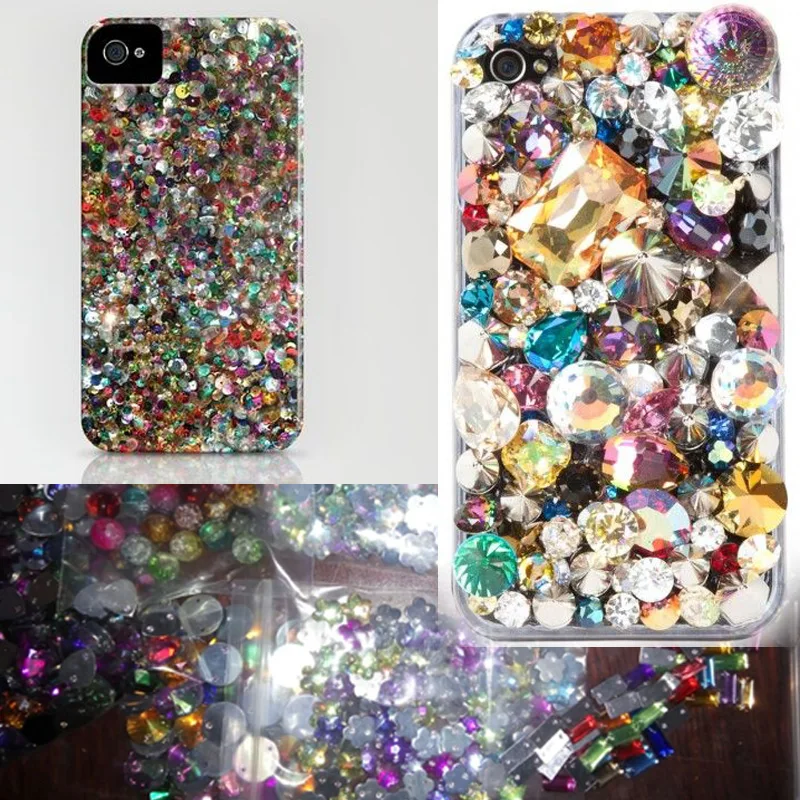 Плоские круглые черные алмазные серые Швейные DIY камни Тайвань Акриловые 2