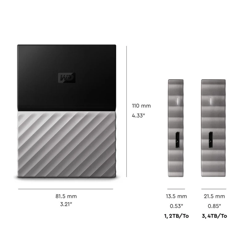 WD мой паспорт ультра Портативный внешний жесткий диск 1 ТБ 2 ТБ диск USB 3,0 Шифрование 1T 2T HDD HD Жесткий диск запоминающее устройство
