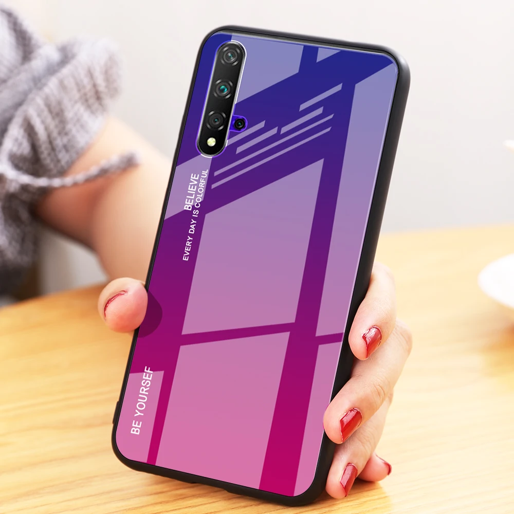 Чехол с градиентом Авроры для Huawei Honor 20 S YAL L21 AL00 чехол из закаленного стекла Honor20