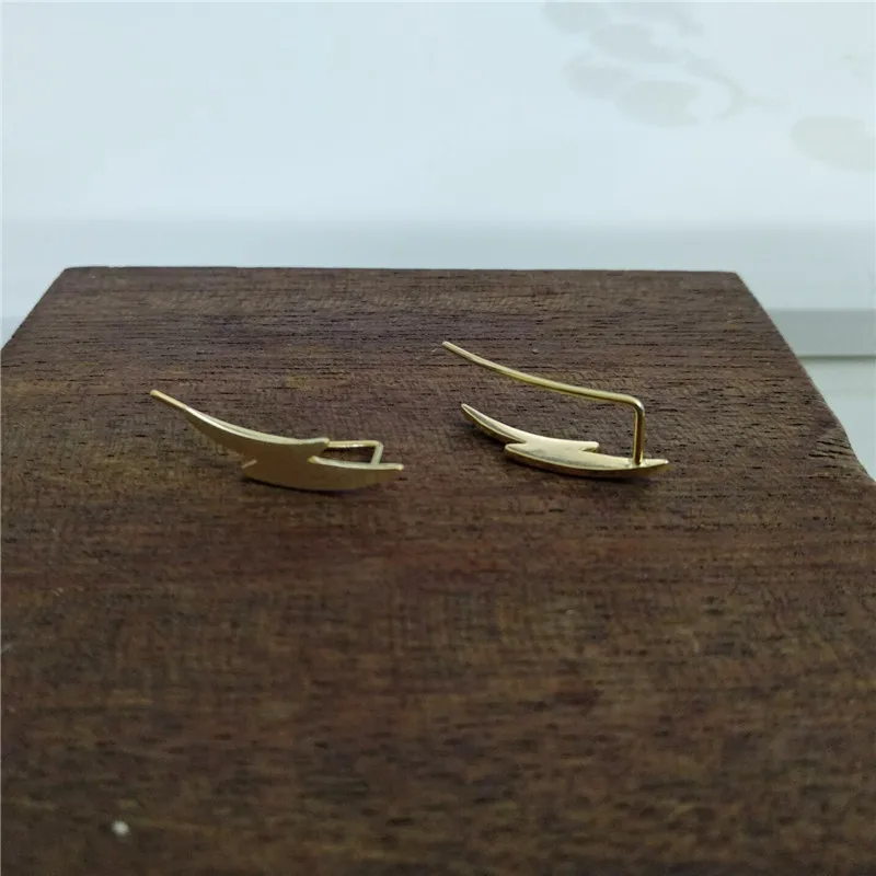 Серьги Клипсы из стерлингового серебра 925 пробы с матовой молнией