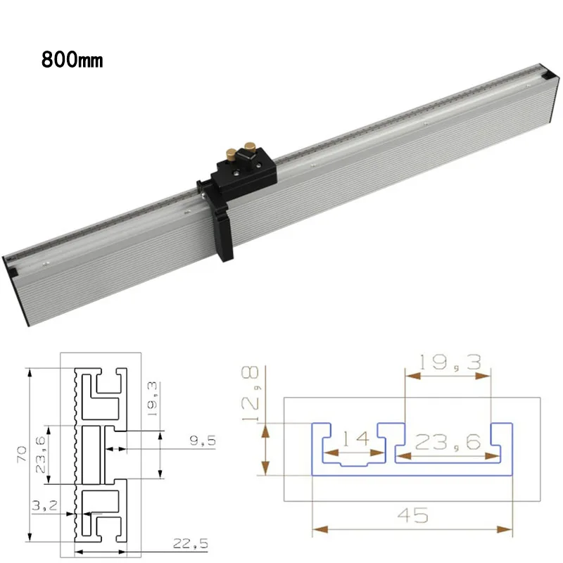 

Miter Gauge Table Saw Router Angle Miter Gauge Guide Aluminium Fence 450/600/800mm and Flip Stop