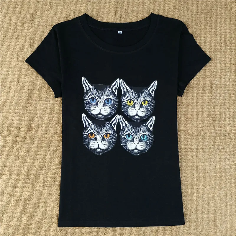

Momoluna Summer New Women T Shirt Harajuku Kawaii Cute Cat Print T-shirt Short Sleeve Tops Tee Shirt