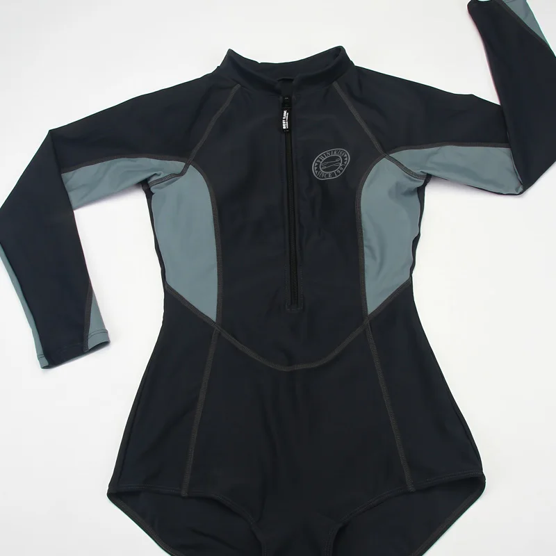 Новый женский купальник с длинным/коротким рукавом пляжный на молнии спереди