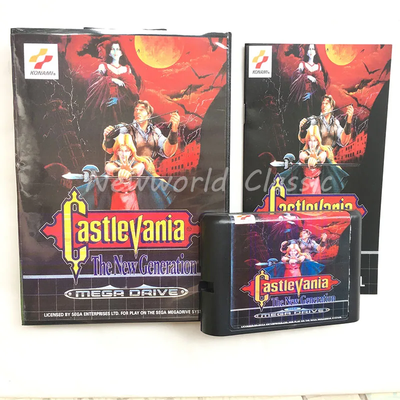 Корпус Castlevania для 16 битной карты нового поколения США ЕС с коробкой и