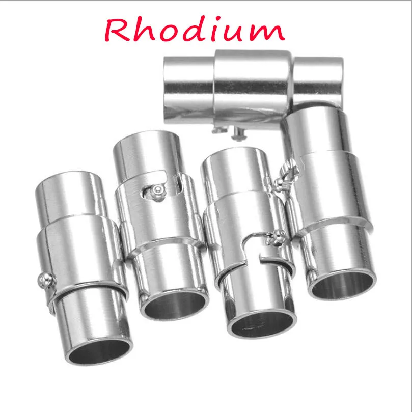 Rhodium 5 шт. сильные магнитные замочки для изготовления ювелирных изделий Фитинг 3/4/5/6/8 мм круглого кожаного ремешка Разъемы Diy браслет застежка Выводы - Цвет: Rhodium