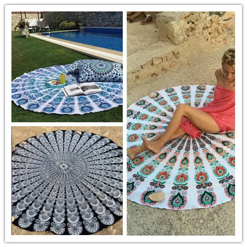 LDAJMW Брендовое пляжное полотенце пляжный коврик шарф шаль Круглый полиэстер