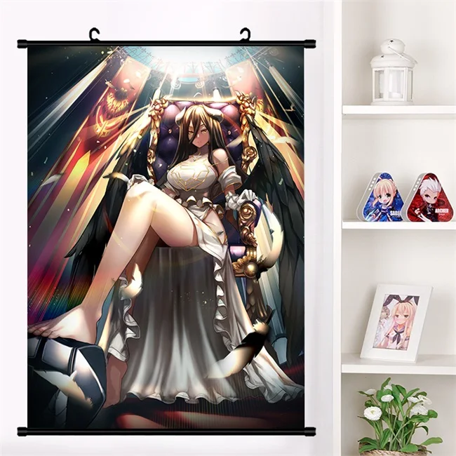 L Персонаж Аниме Overlord Ainz Ooal платье shalltear bloodfallen настенные свитки плакат Настенные подвесные плакаты коллекция домашнего декора подарки - Цвет: L