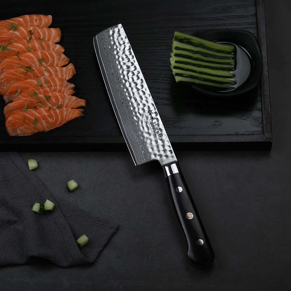 7 дюймовые овощные ножи TURWHO Nakiri японский Профессиональный кухонный нож из