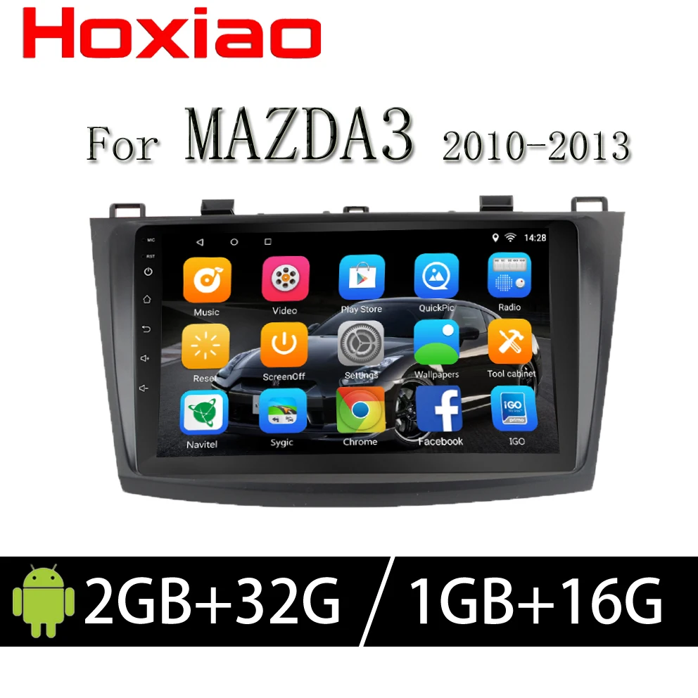 Hoxiao Android 6 0 для Mazda3 2010 2013 gps мультимедийный плеер hd map навигация WI FI BT RDS USB 9 дюймов 2DIN