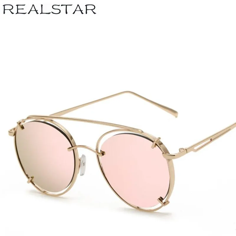 REALSTAR 2018 круглый стимпанк Для женщин солнцезащитные очки мужчин Брендовая