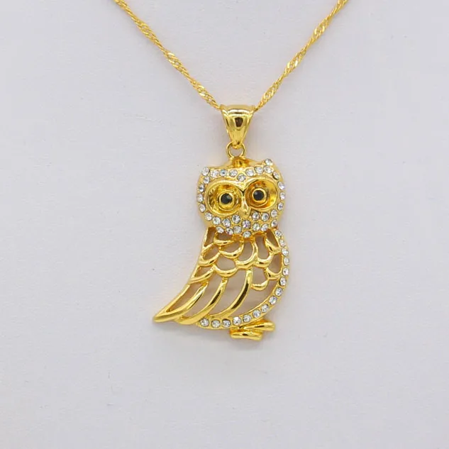 Кулон и ожерелье с кристаллами в виде совы для женщин девушек кулон животного