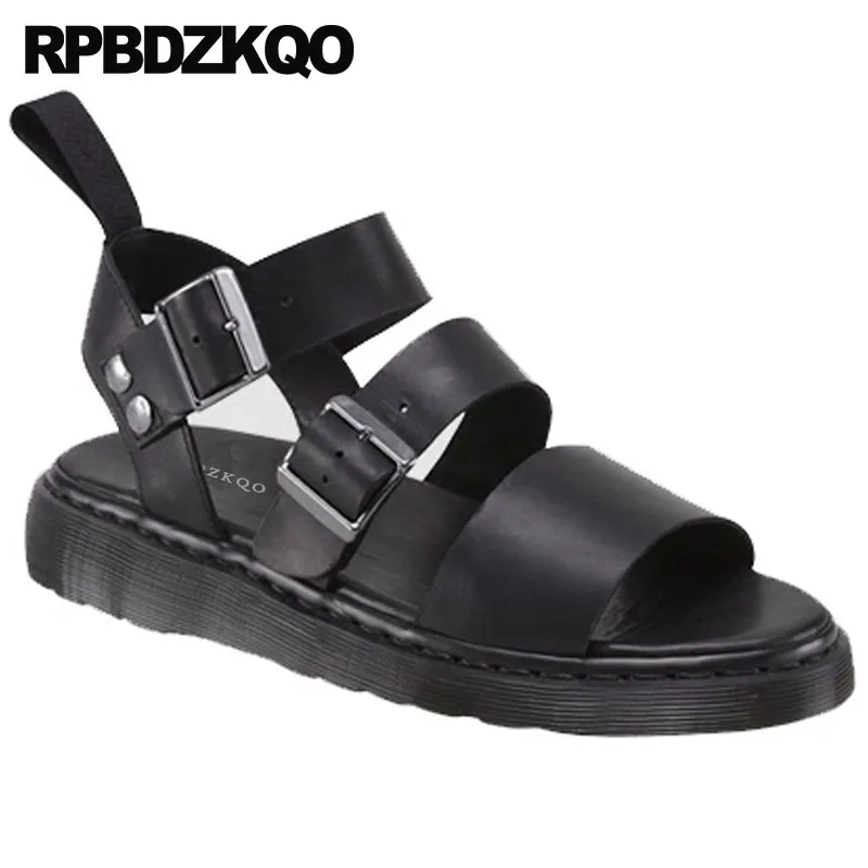 черный повседневная Flatform Римский женщины плоские открытый носок Slingback сандалии с