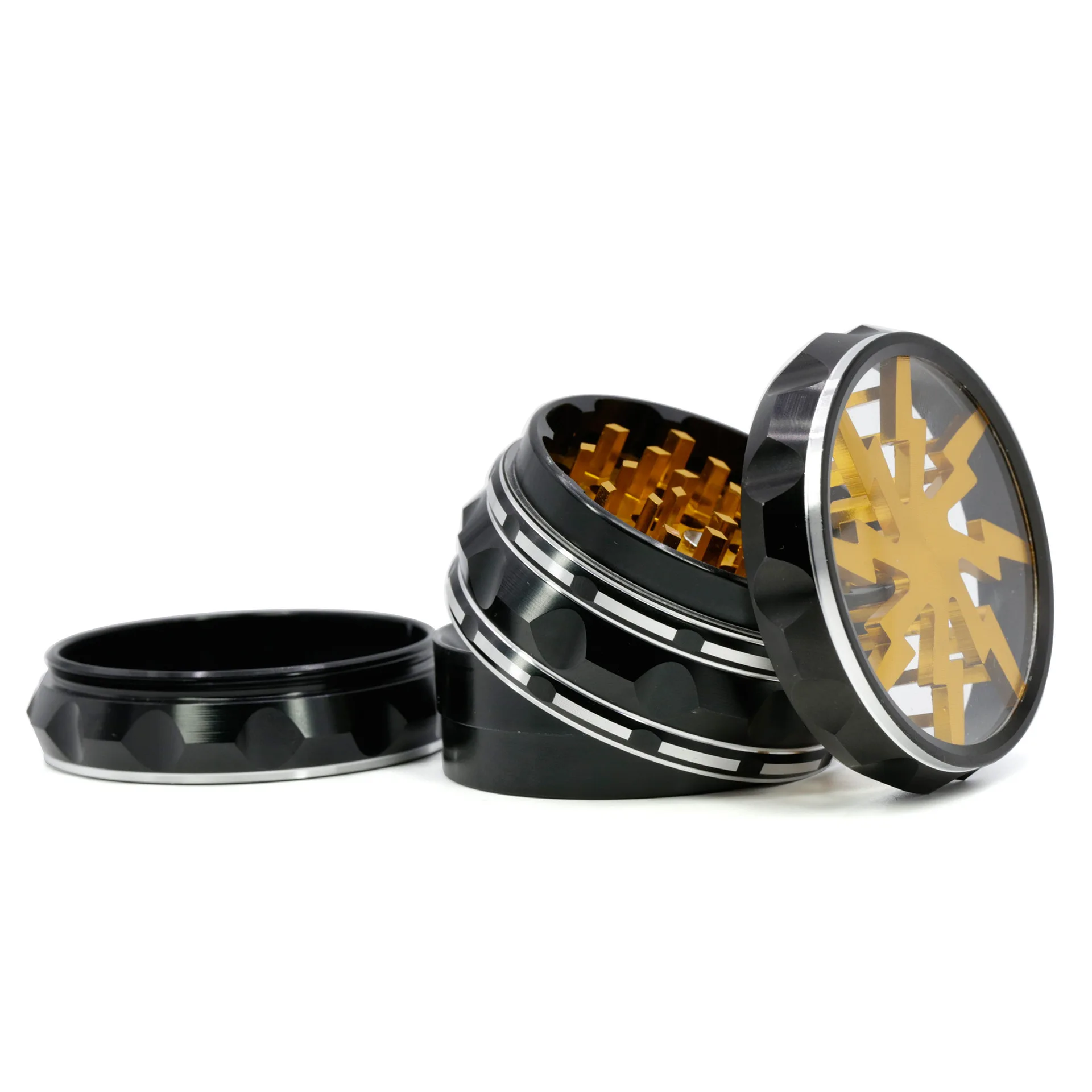 4-слойная Молниеносная дробилка для травы мельница специй из алюминиевого сплава