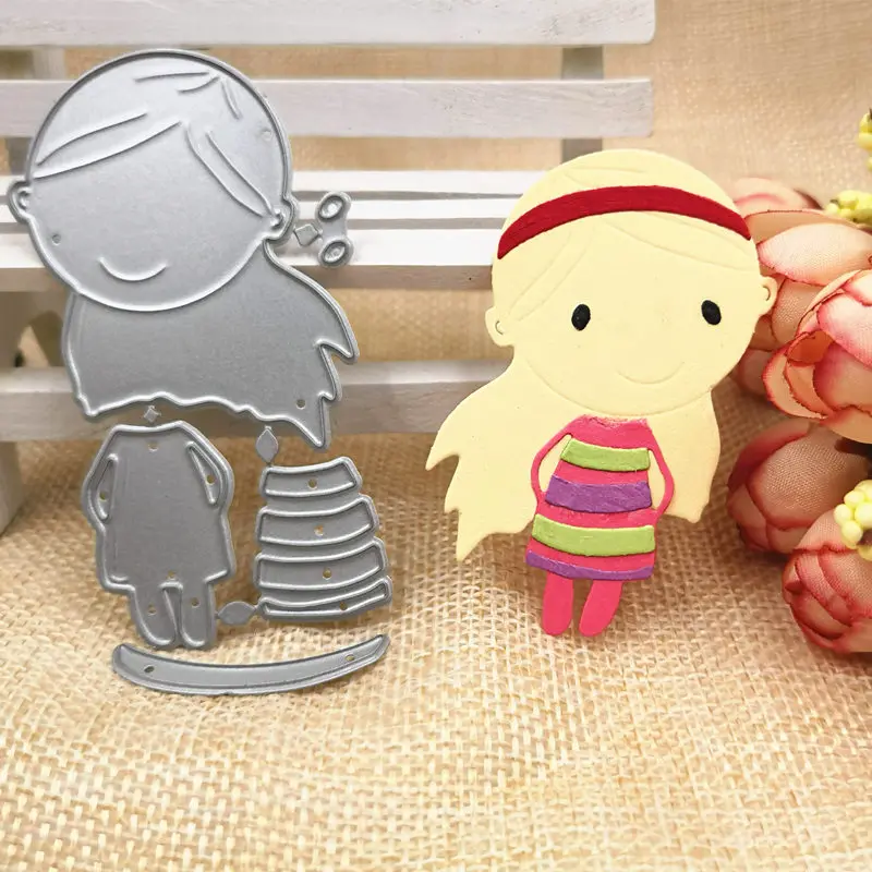 Новинка 2019 металлические трафареты для вырезания милой девушки скрапбукинга