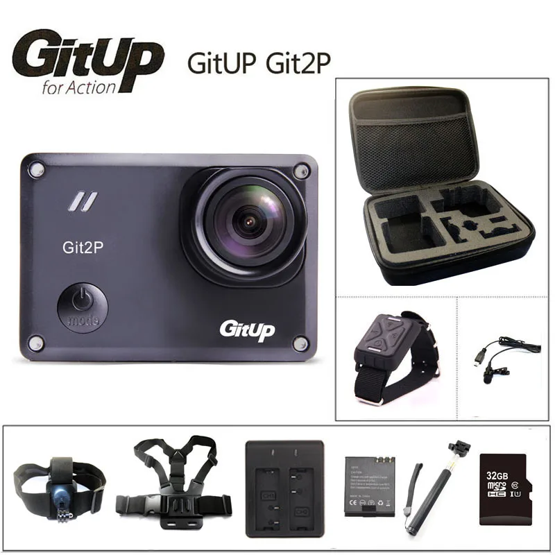 Оригинальная Экшн-камера GitUP Git2P, 2 K, Wifi, Спортивная DV PRO, Full HD, 1080 P, 30 m, Водонепроницаемая мини-видеокамера, 1,5 дюймов, Novatek 96660 Cam