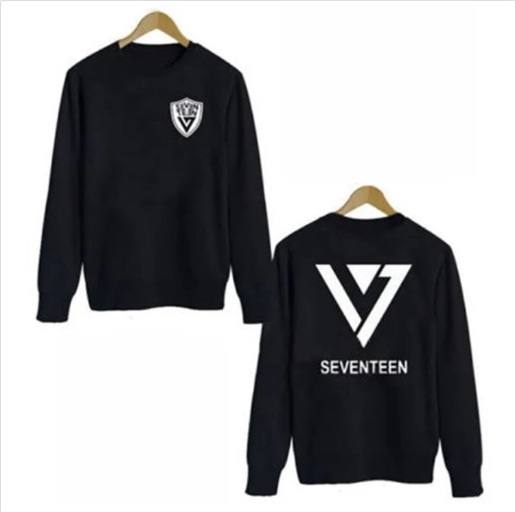 Толстовка с капюшоном seventeen черный хлопковый свитер в стиле кэжуан К-поп 17 |