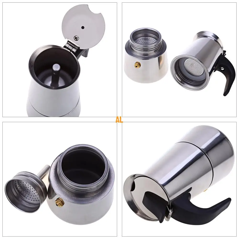 Нержавеющая 2/4/6/9 чашки Moka Pot Caffe машина эспрессо КОФЕВАРКА латте Percolator Плита Топ