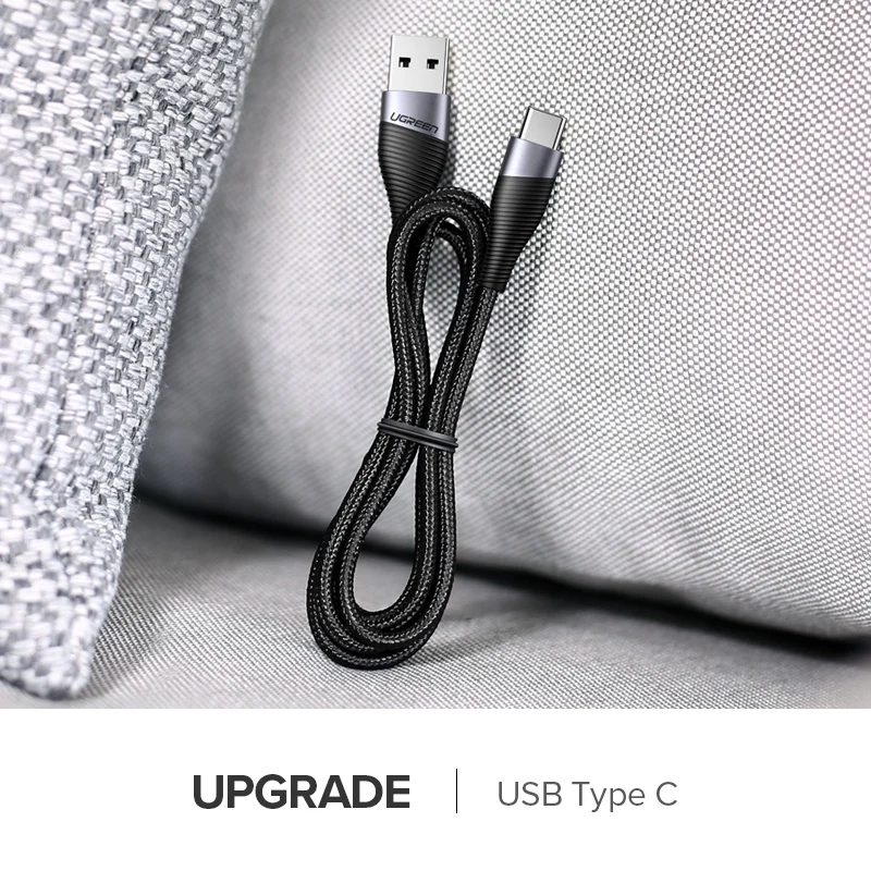 Ugreen USB C кабель для samsung Galaxy S10 S9 S8 Plus Note9 Быстрая зарядка для мобильного телефона type-C кабель для Xiaomi Mi8 USB-C USB шнур