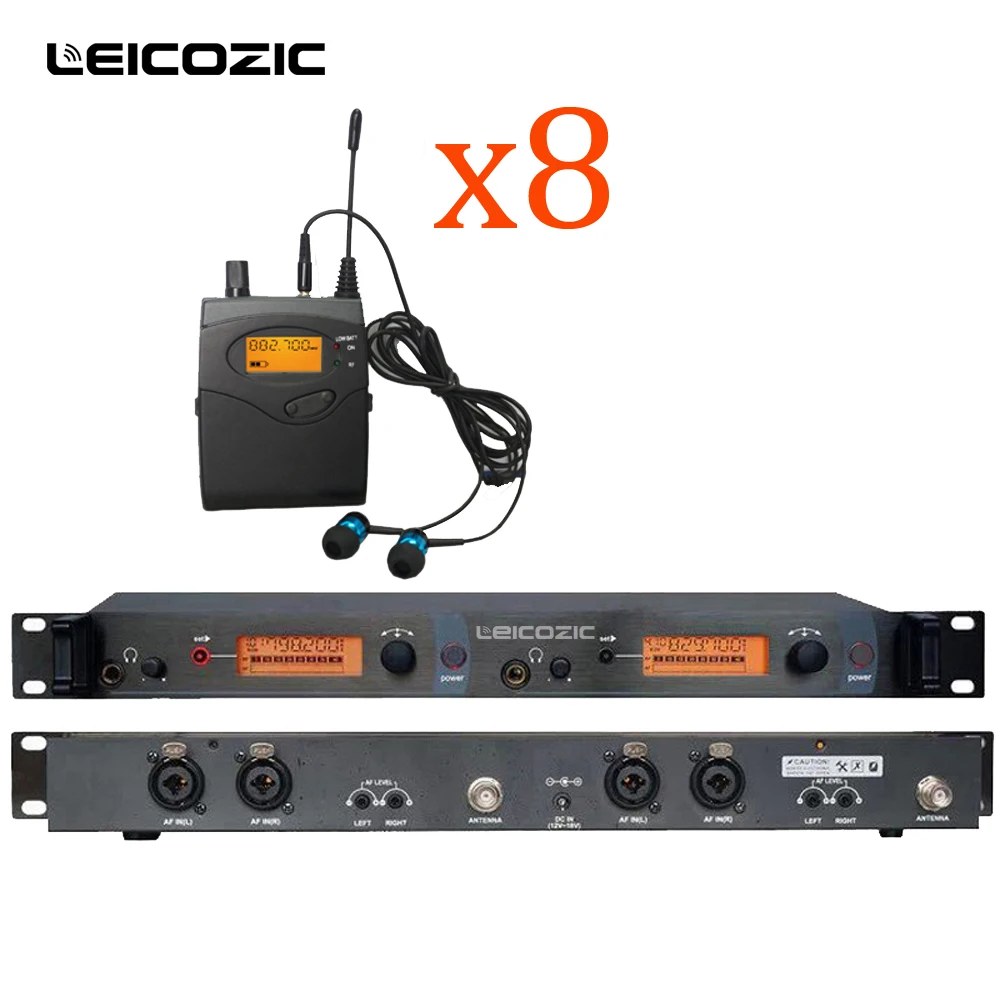 Leicozic BK-2050 Stage In-Ear Wireless Monitor System with 8 Receivers UHF Transmitter 150m In Ear dj equipment | Электроника