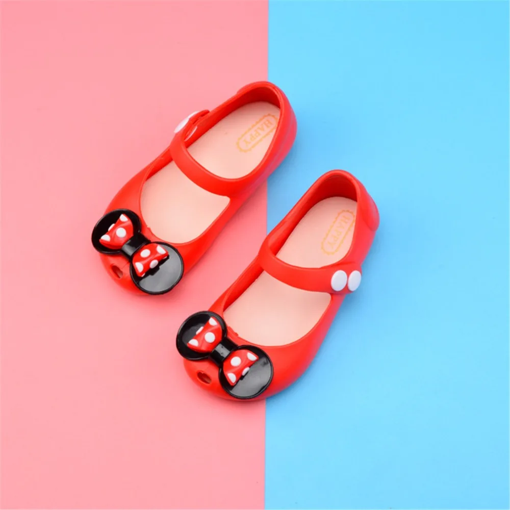 Girl's New Arrival Princess Big Cute Bow Decor Mini Melissa Summer Sandals Casual Fashion Round Toe Jelly Shoes Flat Beach | Детская