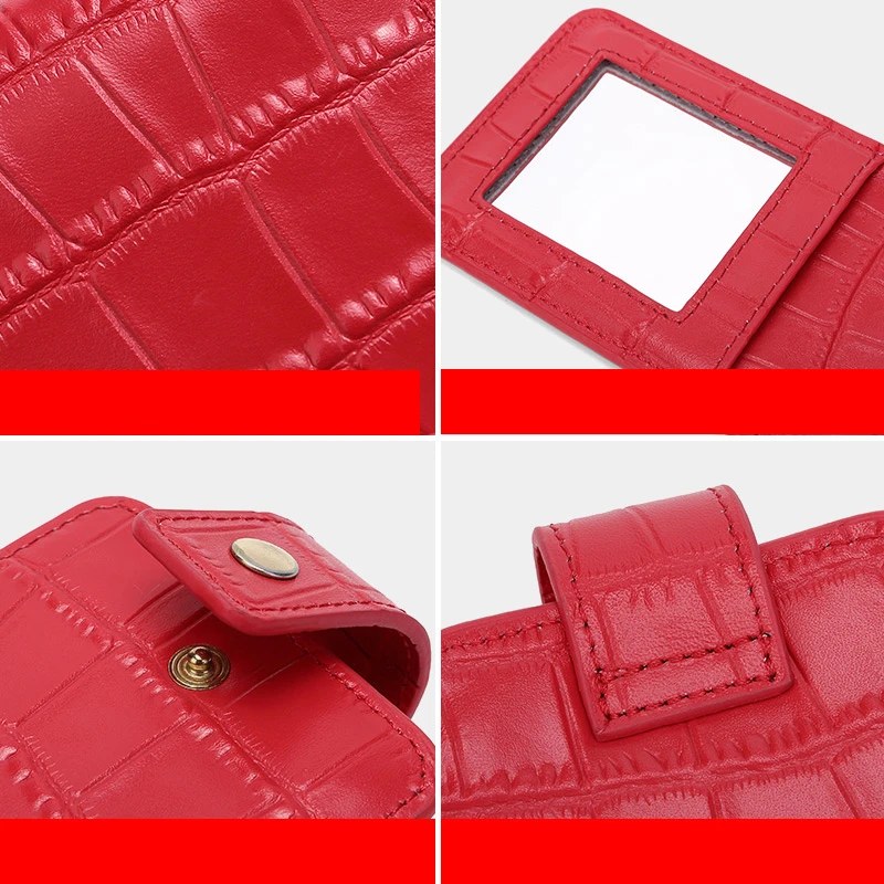 BISON DENIM, косметичка из коровьей кожи, женский маленький чехол для макияжа, Женский органайзер, клатч, модная косметичка с зеркалом, B3282