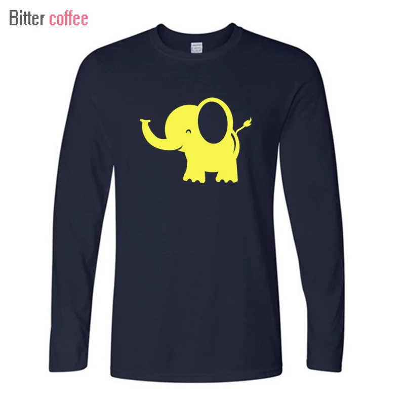 

Winter Hot Sale Men's Cotton Tops Tees Fashion Elephant Prints Fitness Long Sleeve Sweatshirts T shirt Free Shipping