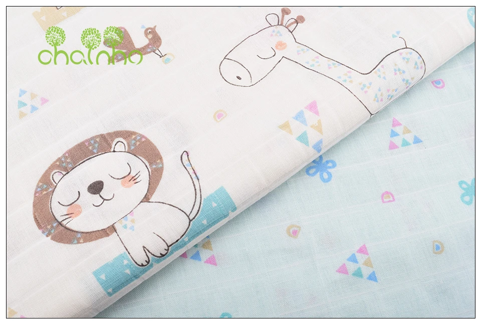 Chainho, 6 шт./лот, мультфильм серии, хлопок марля ткань, двойной слой для DIY шитья и квилтинга детское банное полотенце, подгузники, нагрудники материал